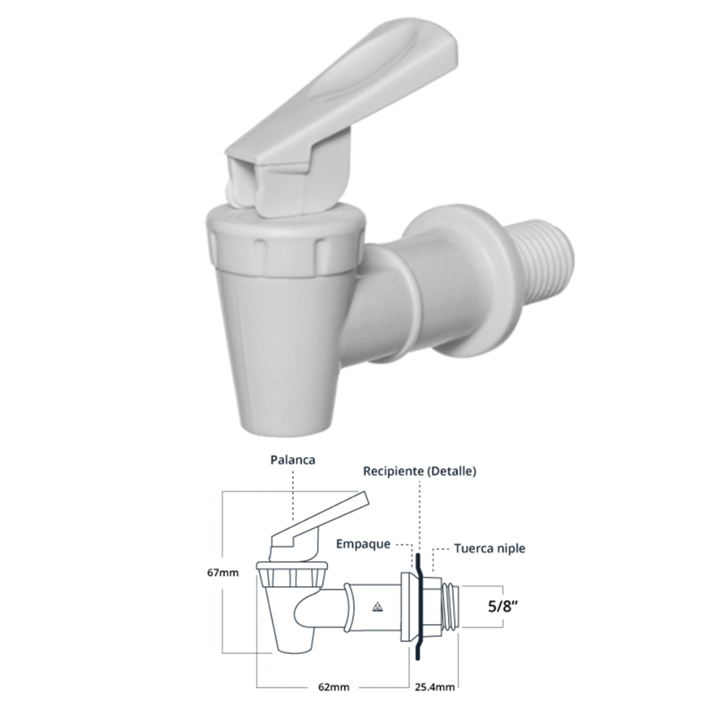 LLAVE DESPACHAADOR AGUA BLANCA 5/8 AFR1