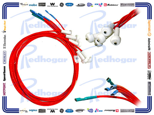 JUEGO BUJIAS 5 TIPO HONGO ARNES ALTO VOLTAGE ESTUFA MABE ECLIUPSE  AZ,VE,AZ,VE,AZ USAR 183D9407G004