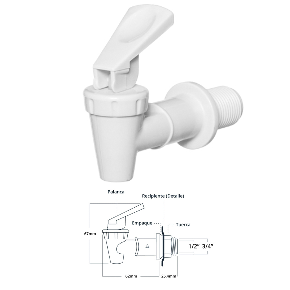 LLAVE DESPACHADOR AGUA BLANCA  3/4 AFR3