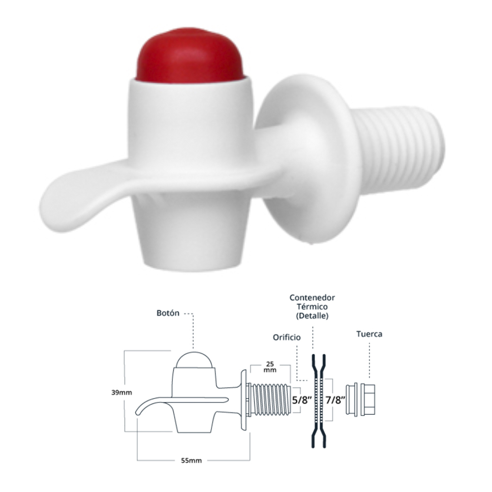 LLAVE BLANCA BOTON ROJO  P/TERMO BTN-3