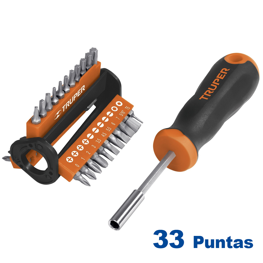 Desarmador multipunta con 33 puntas, Truper 13595