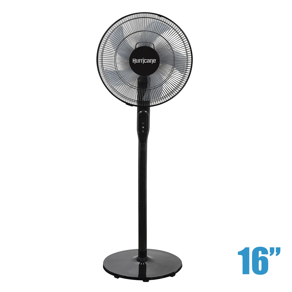 VENTILADOR PEDESTAL  HURRICANE BLACK 16